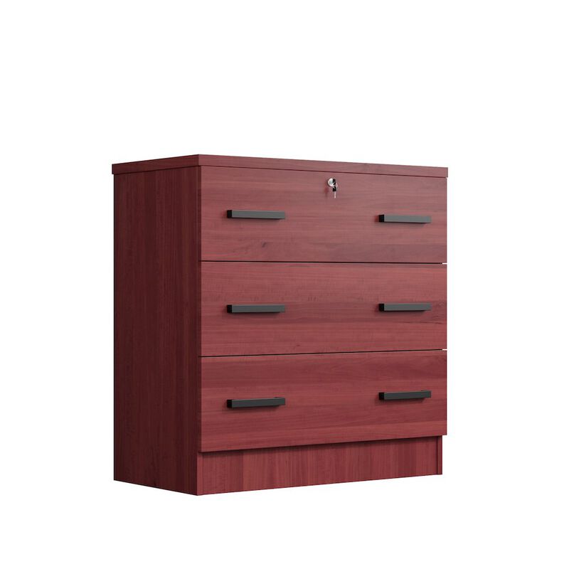 Cindy Wooden 3 Drawer Chest Bedroom Dresser