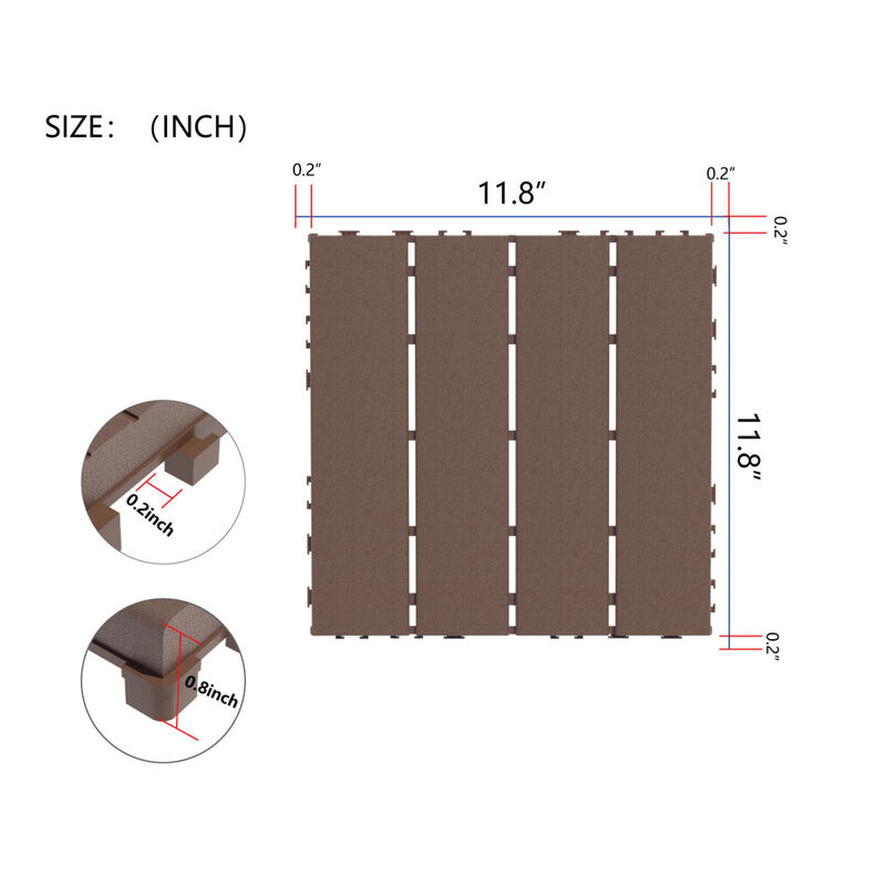 Streamdale 44-Pack Interlocking Deck Tiles for Patio, Balcony, Backyard image number 0