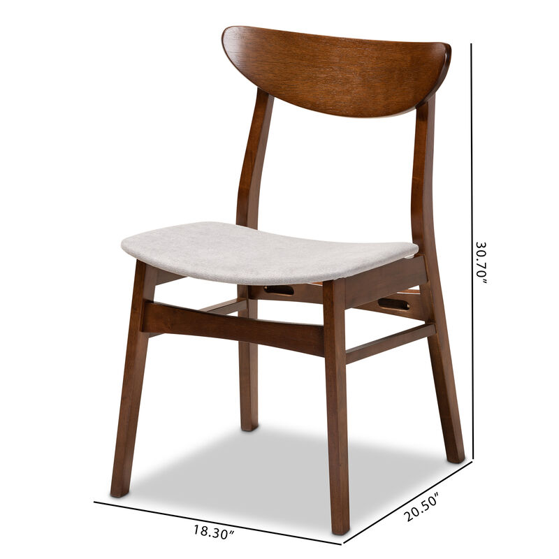 Baxton Studio Parlin  Transitional Grey Fabric Upholstered Wood 4 Piece Dining Chair Set