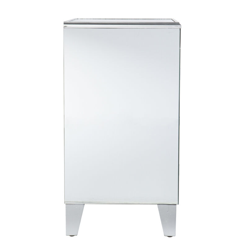 Hivvago 26 Inch  Silver End Table With Three Drawers