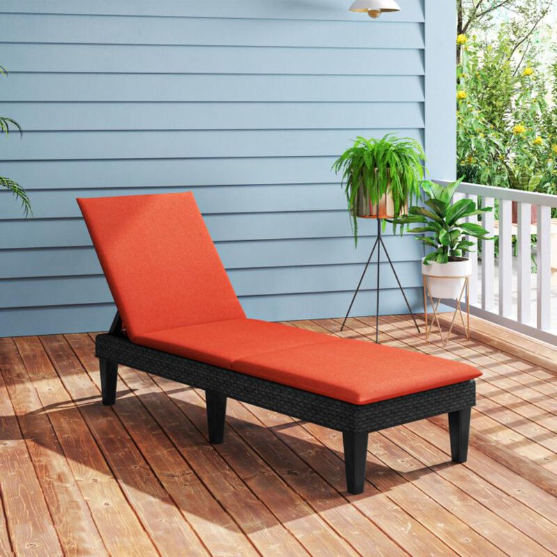 Hivvago Patio Lounge Chair 3-Position Adjustable Backrest and Cushion