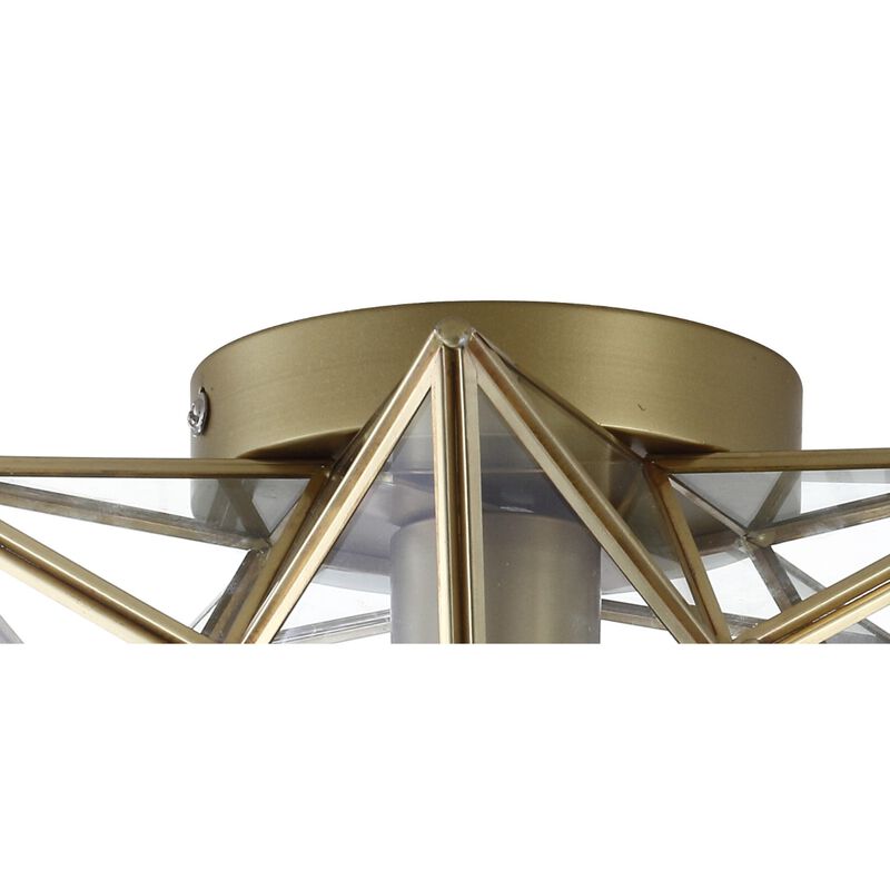 Stella Moravian Star Metal/Clear Glass LED Pendant