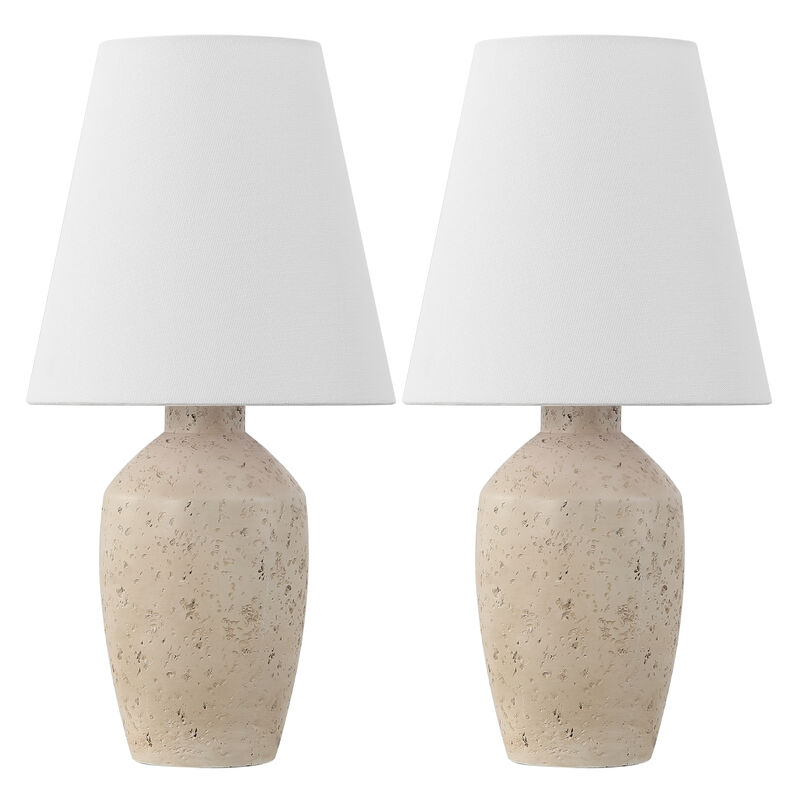 Xander 19.5" Minimalist Scandinavian Concrete Effect Resin/Iron Ginger Jar LED Table Lamp