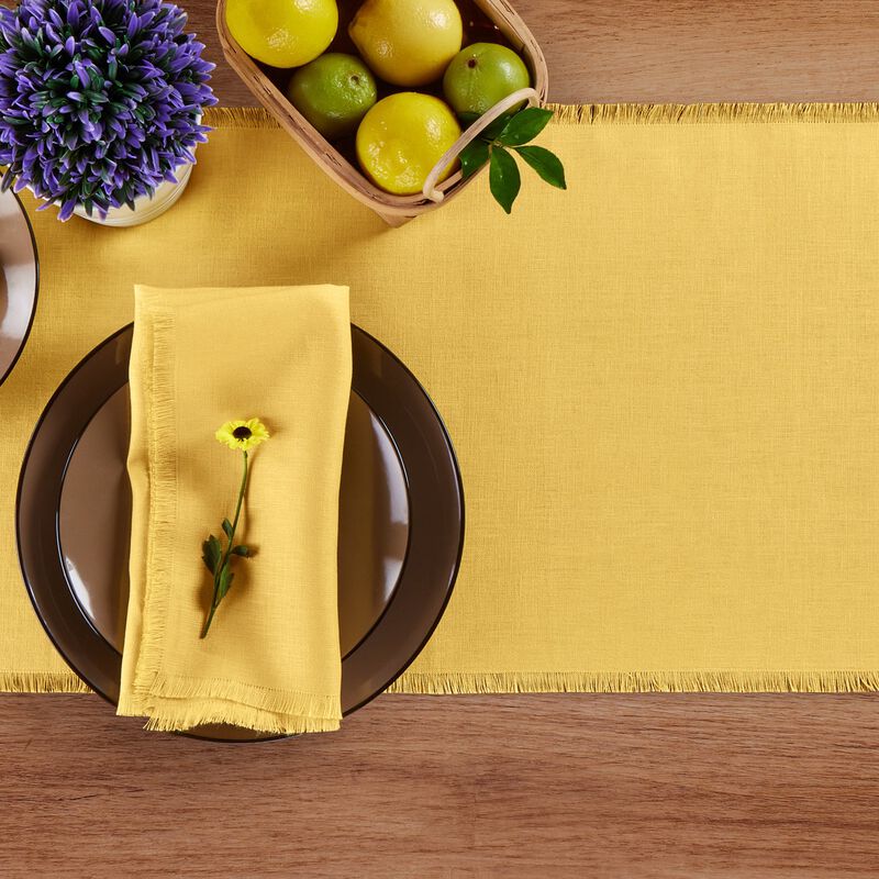 Christmas Linen Table Runner - Fringe, Solino Home
