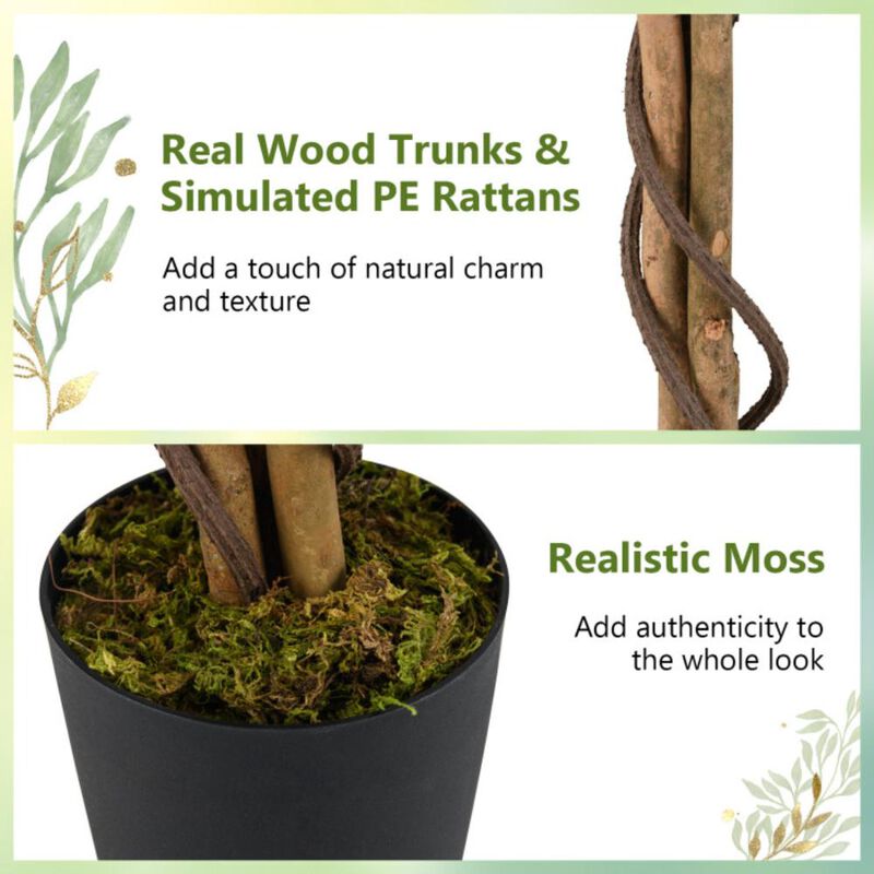 Hivvago 5 FT Tall Artificial Cherry Blossom Tree with Pink Flowers