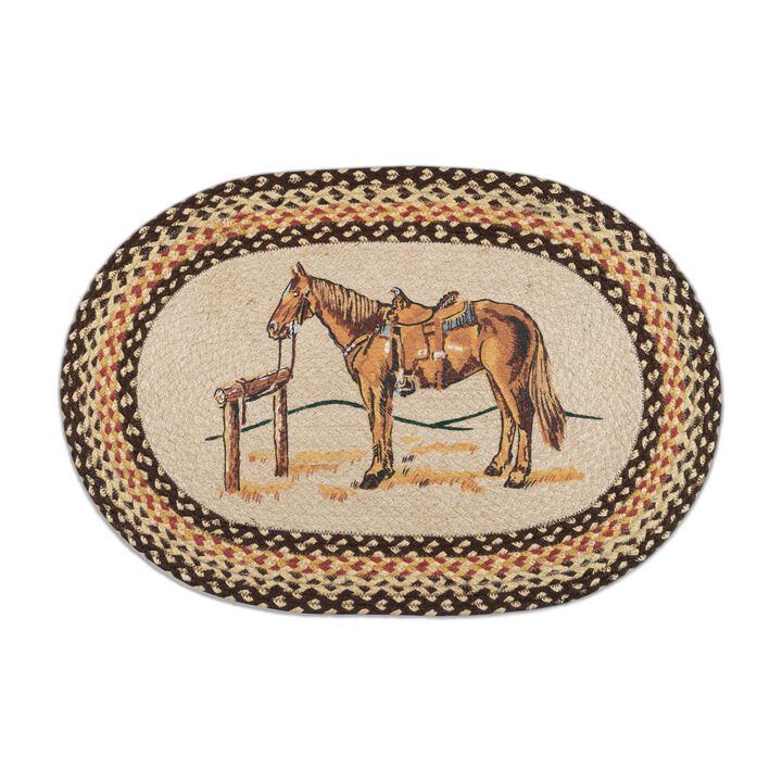 Earth Rugs Op-129 Horse Oval Patch 20 X 30