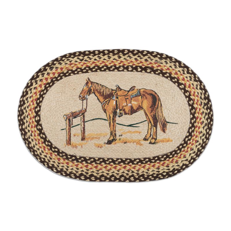 Earth Rugs Op-129 Horse Oval Patch 20 X 30 image number 0
