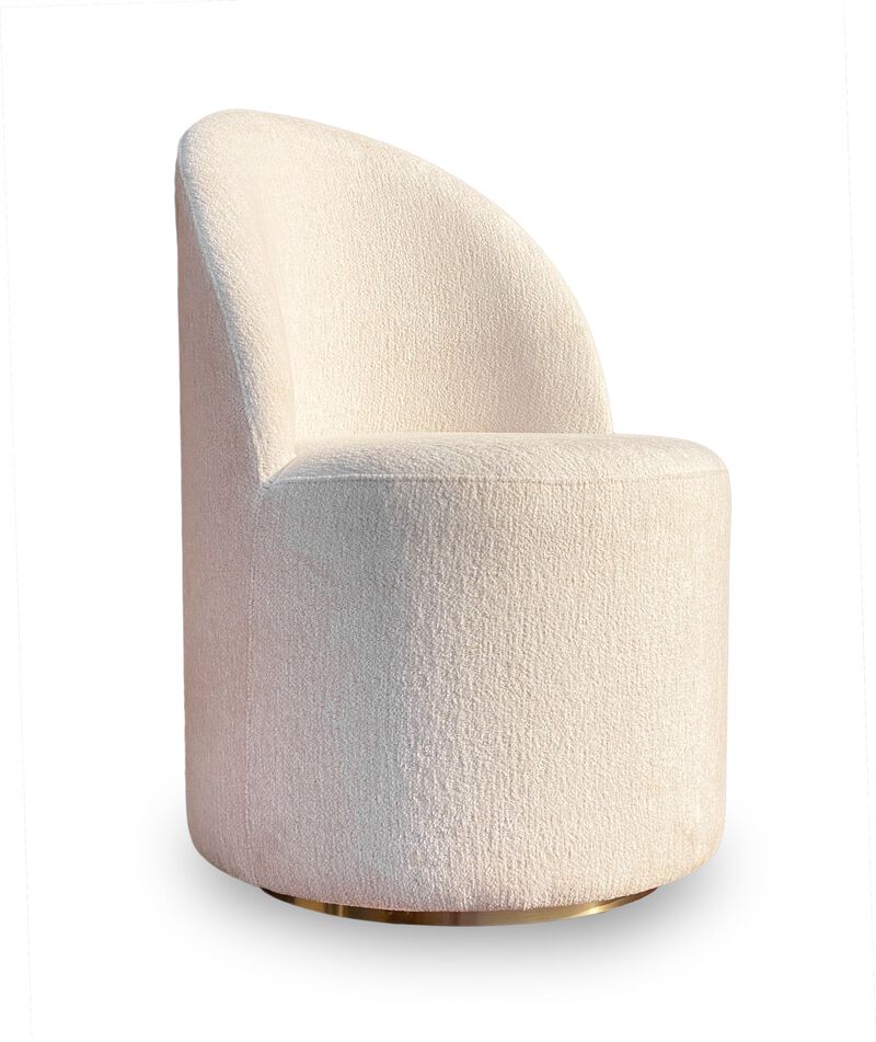 Zinnia Fully Upholstered Swivel Chair in Dune Chenille