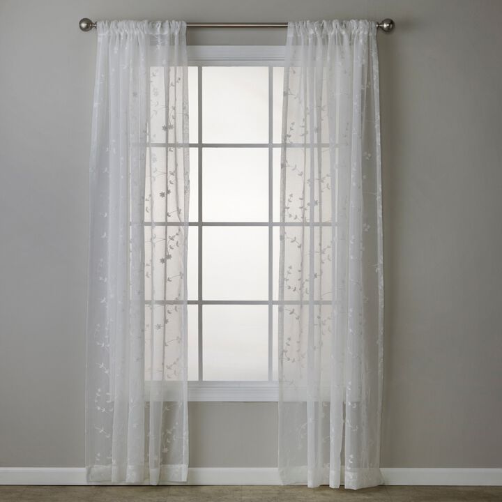 SKL Home By Saturday Knight Ltd Whispering Winds Window Curtain Panel - 52X84", White