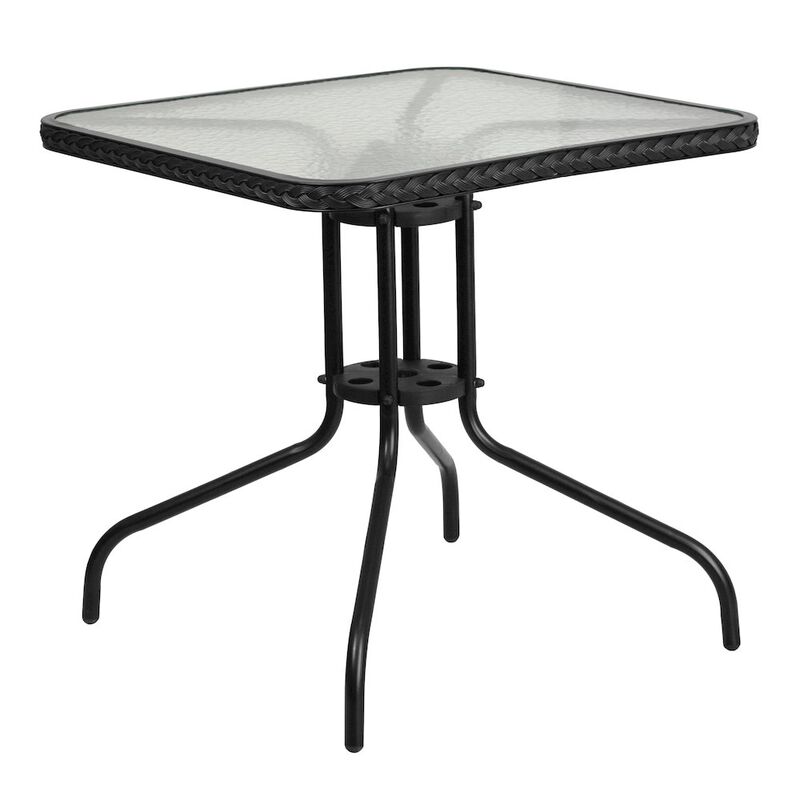 28SQ Black Table Set w/Rattan image number 3