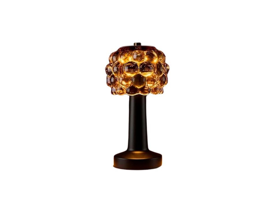 Rechargeable Cordless Battery Operated Glass Table Lamp For Bedroom Bedside