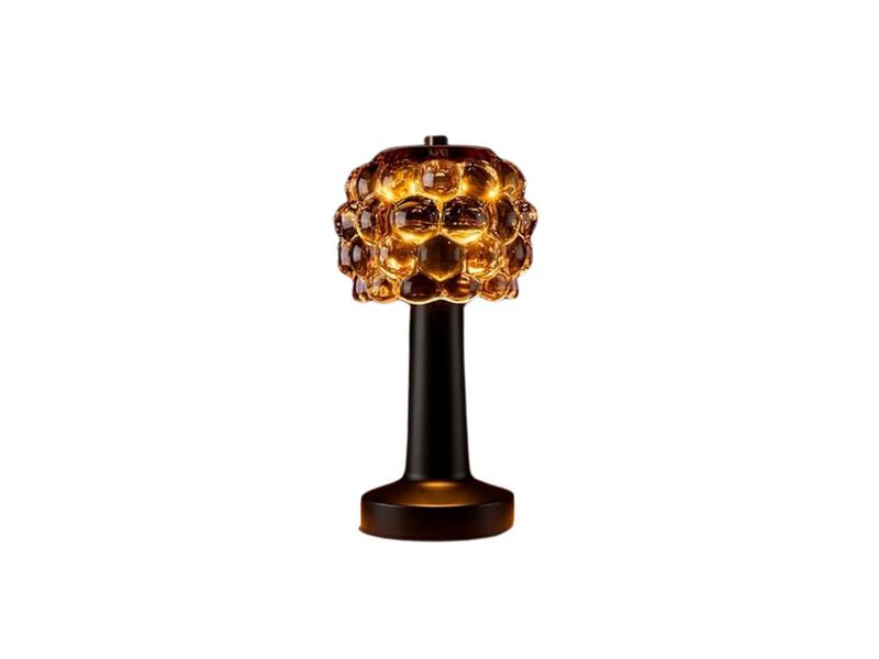 Rechargeable Cordless Battery Operated Glass Table Lamp For Bedroom Bedside image number 0