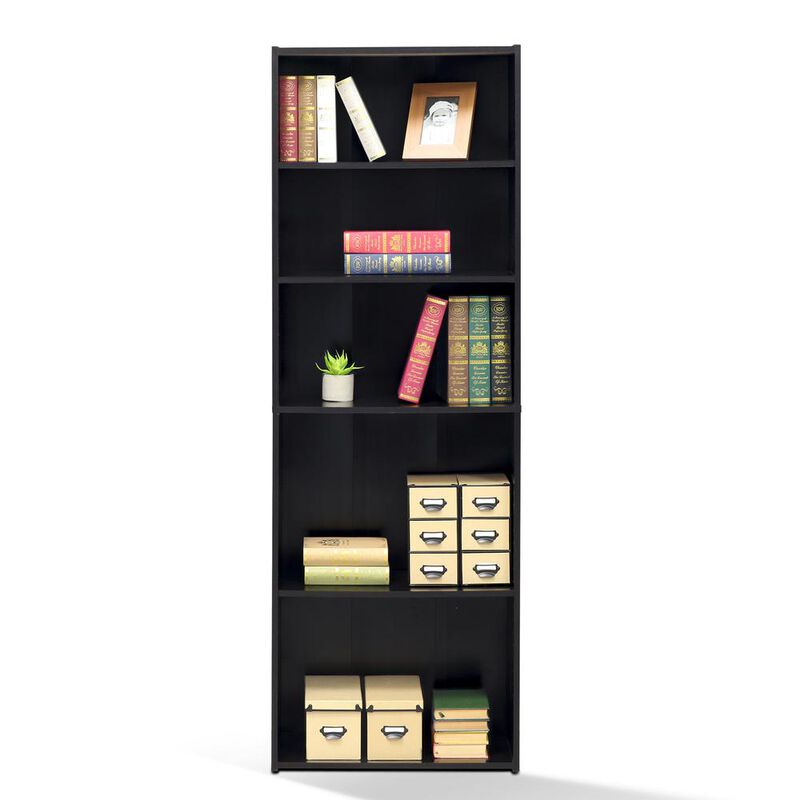 Furinno Wright 5-Shelf Bookcase, Cinnamon Cherry