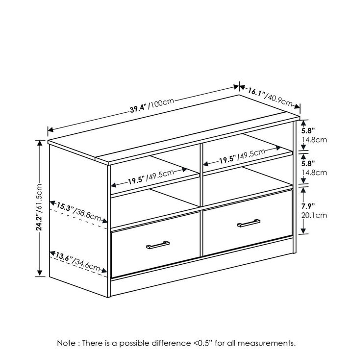 Furinno Jensen TV Stand with Drawer, French Oak