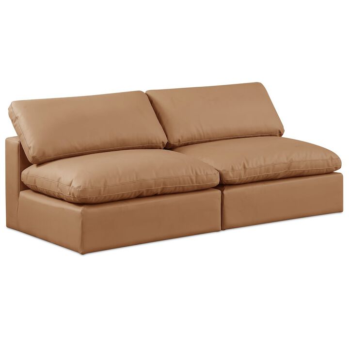 Meridian Furniture Comfy Cognac Vegan Leather Modular Sofa
