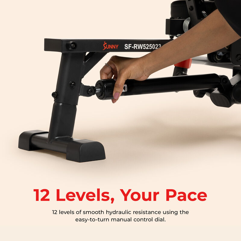 Sunny Health & Fitness 2-in-1 Smart Full Motion Rowing Machine with Core Trainer, 12 Resistance Levels & Trainer-Led Workouts via SunnyFit App image number 6