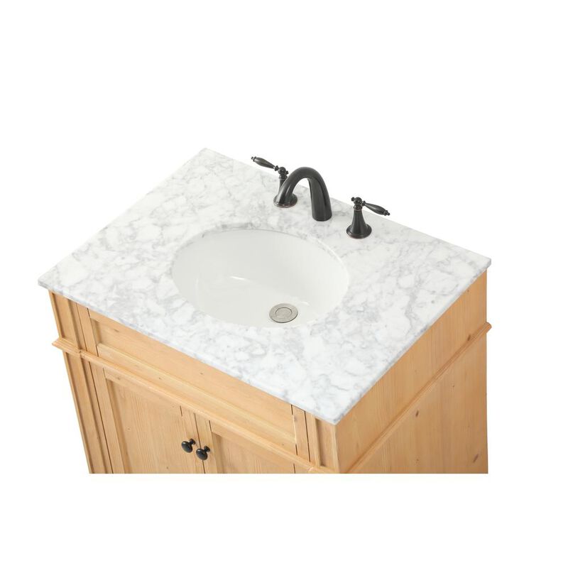 Elegant Kitchen and Bath 30 inch Single bathroom vanity in natural wood