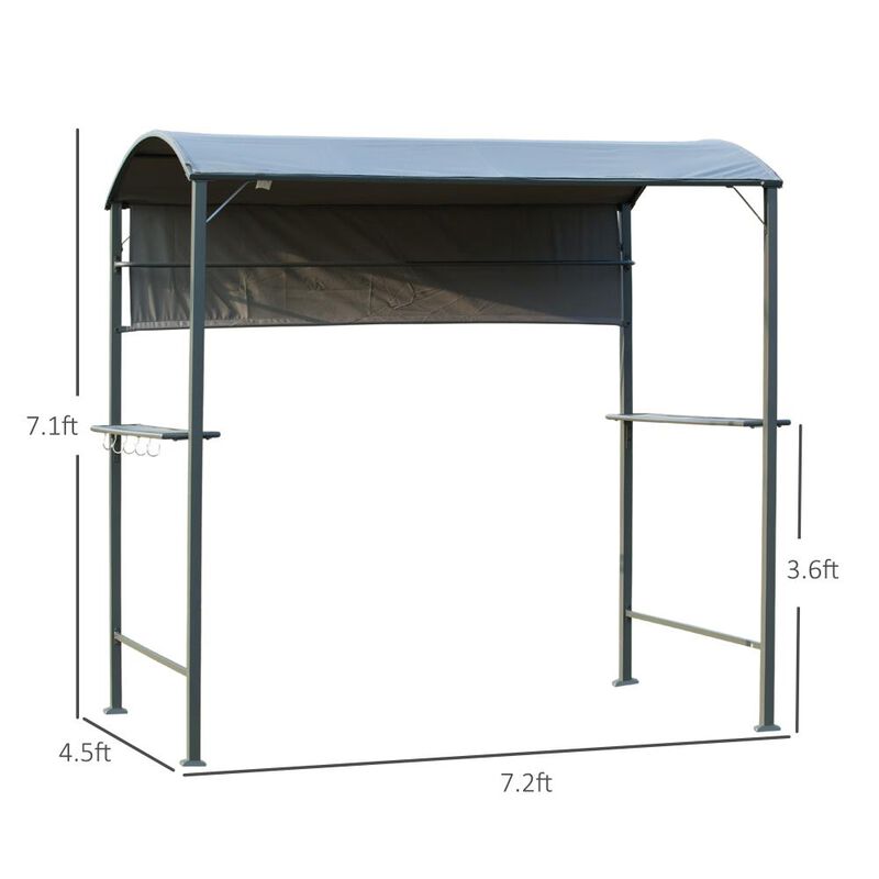 Hivvago 7ft BBQ Canopy Shelter with Serving Shelves & Hooks image number 2