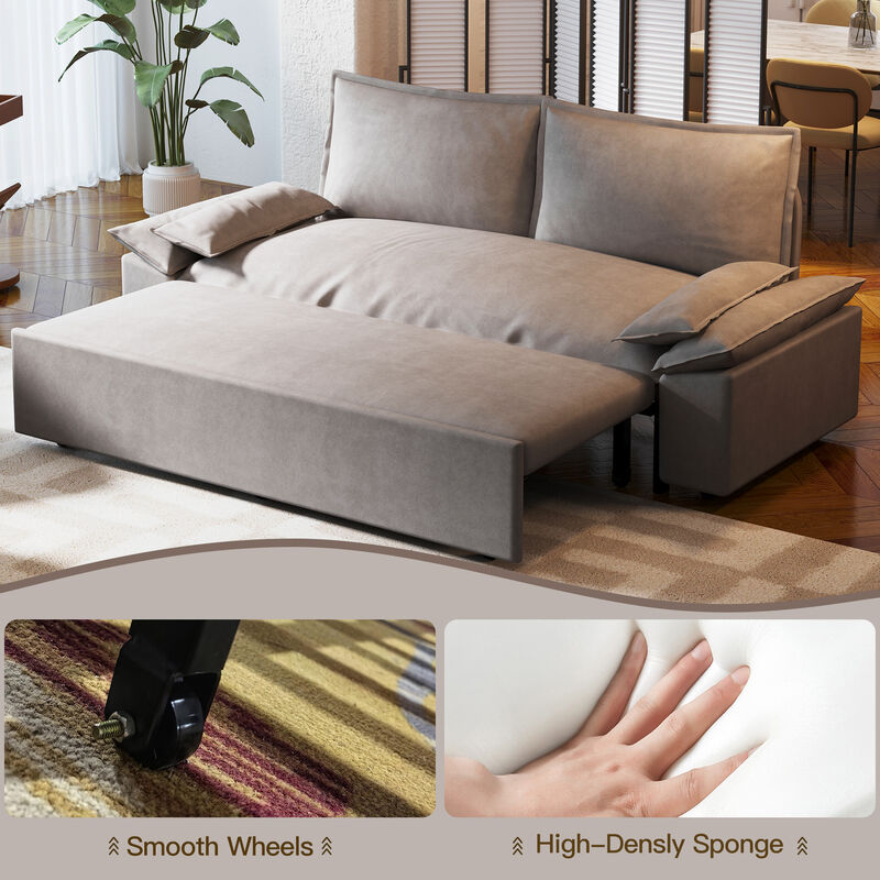 Merax Multi-Functional Velvet Sleeper Sofa Bed