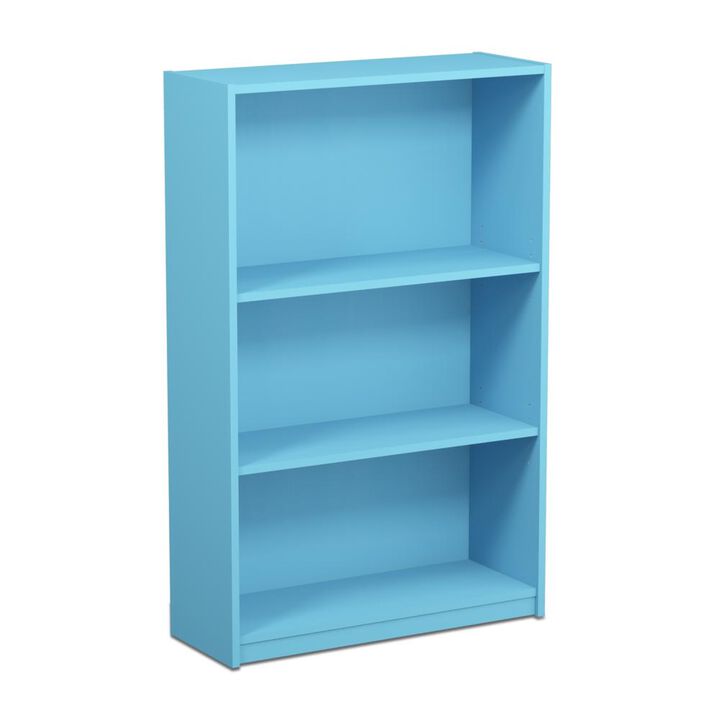 FURINNO JAYA Simple Home 3-Tier Adjustable Shelf Bookcase, Light Blue