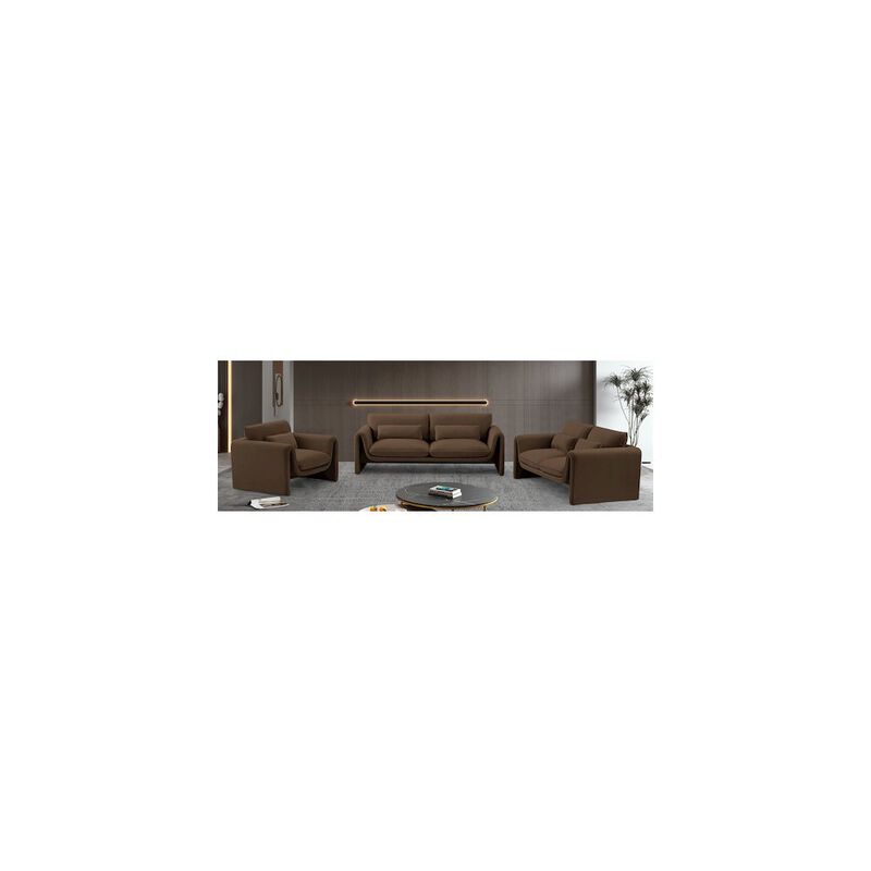 Meridian Furniture Sloan Brown Velvet Fabric Loveseat