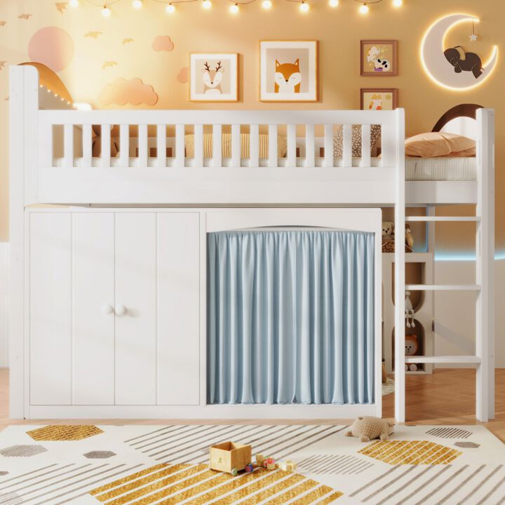 Niswur Wood Kids Loft Bed