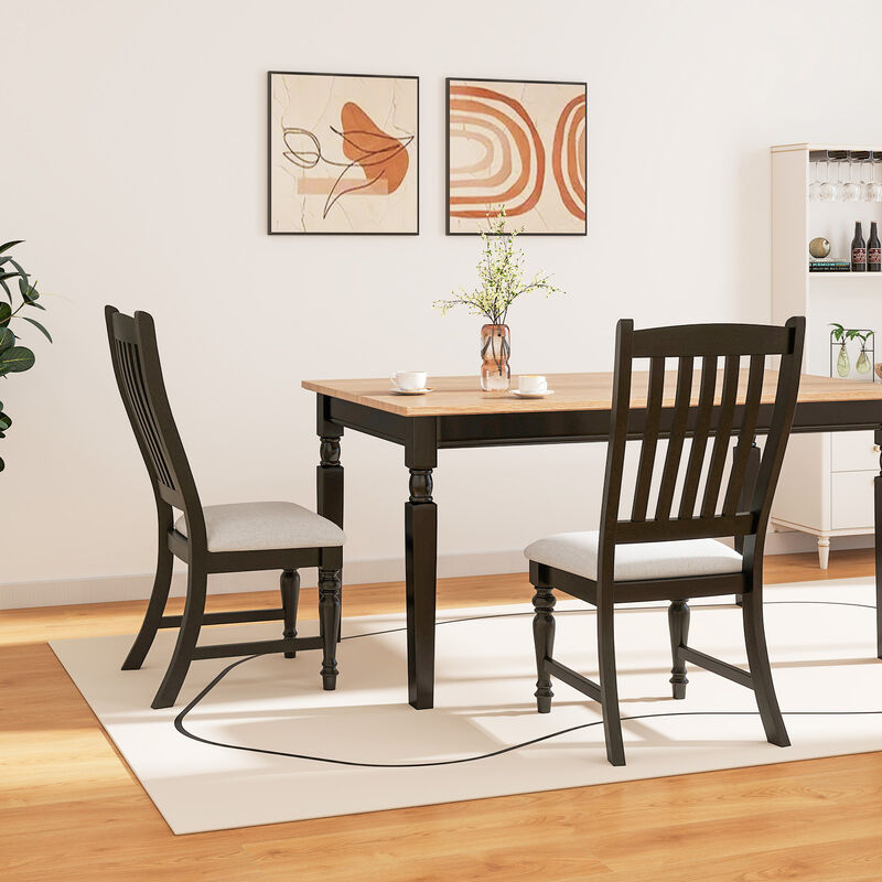 Set of 2 Solid Wood Leg Dining Chairs for Kitchen or Dining Room image number 4