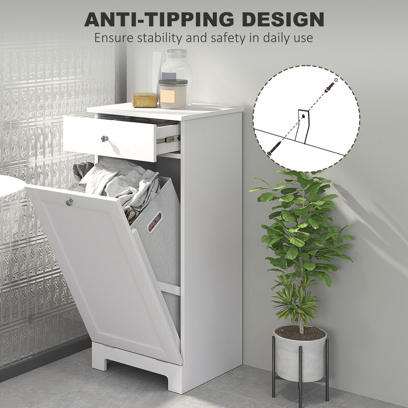 Hivvago Wooden Laundry Cabinet with Tilt-Out Basket image number 5