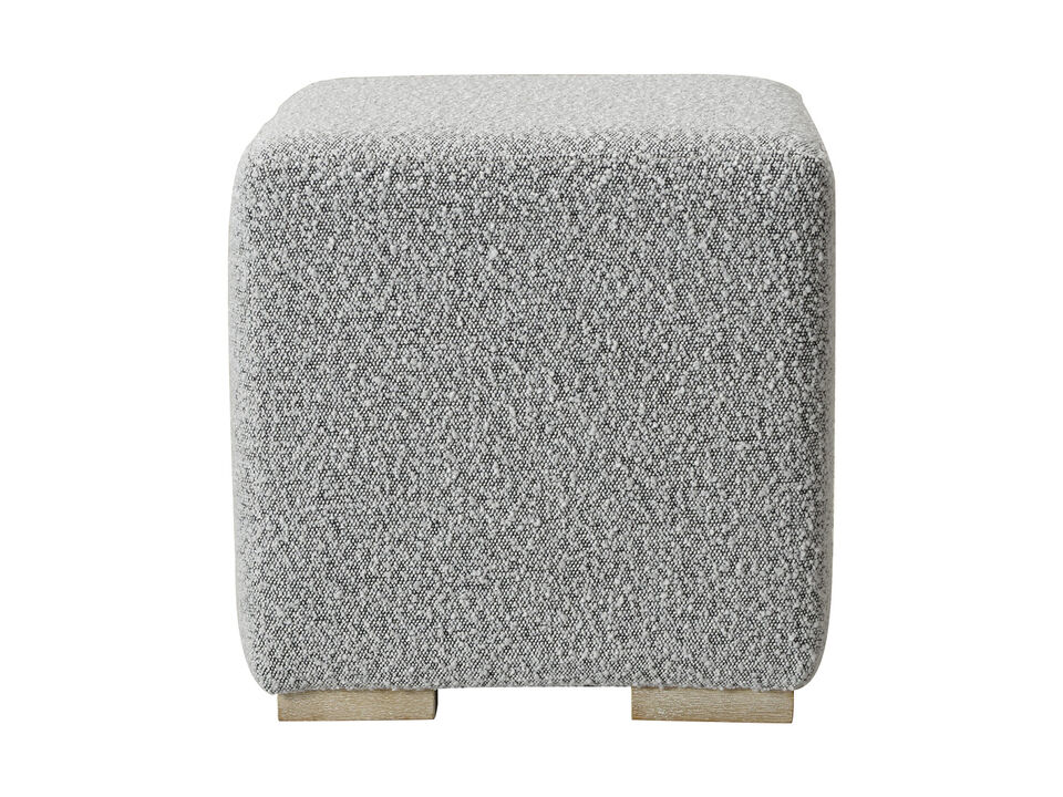 KINWELL 18.5" W Square Boucle Upholstered Ottoman Entryway Footstool