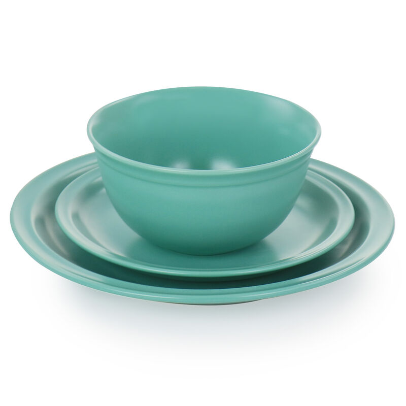 Gibson Home 16 Piece Siam Stoneware Dinnerware Set in Green