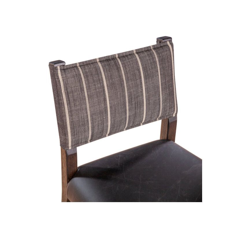 World Interiors Lila Dining Chair in Black Leather and Linen image number 5