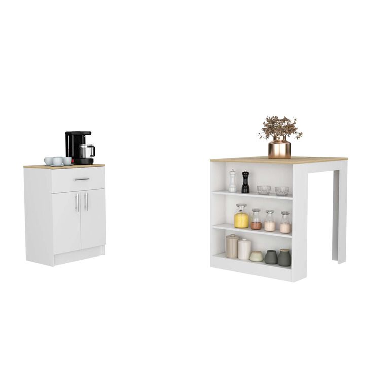 Streamdale Monroe Kitchen Island and Pantry Set