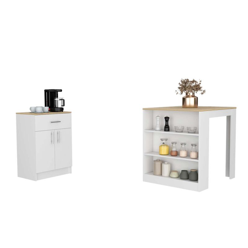 Streamdale Monroe Kitchen Island and Pantry Set image number 0