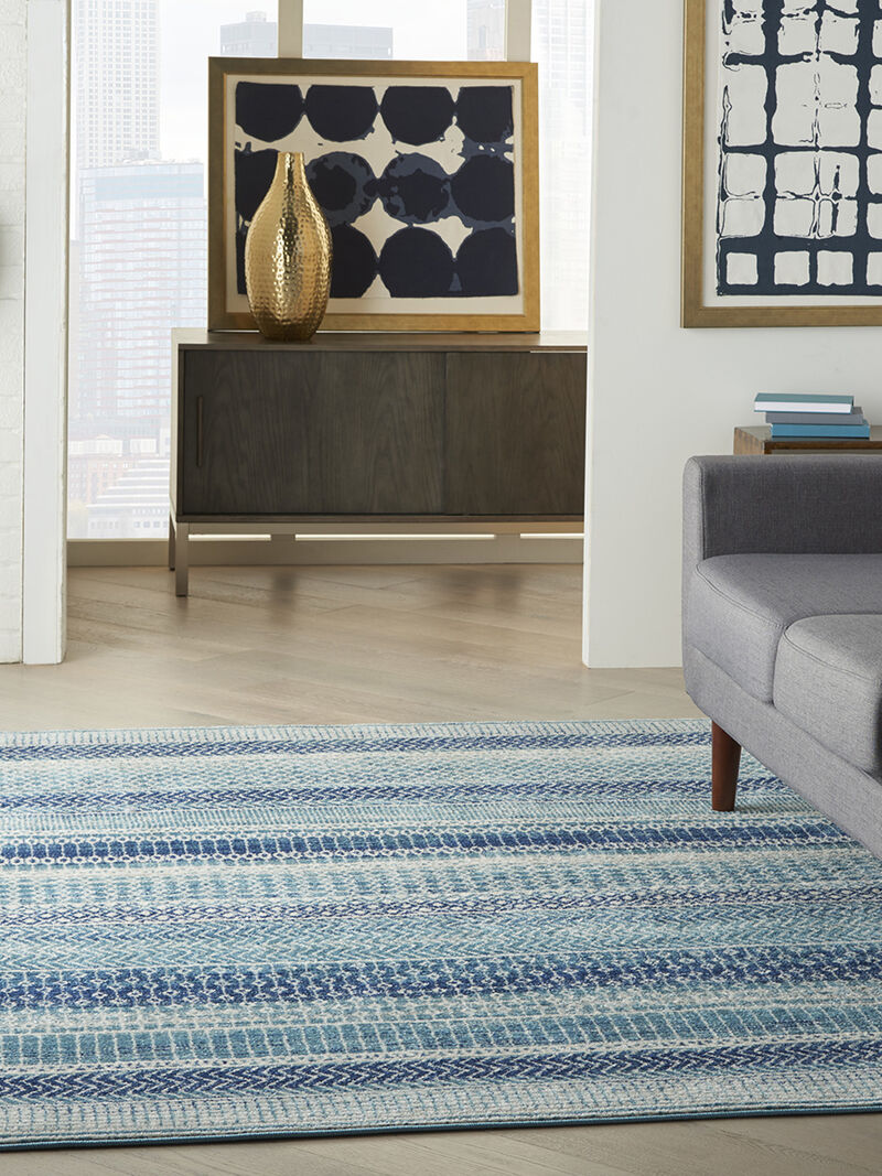 Passion PSN26 Navy/Blue 5' x Round Rug image number 8
