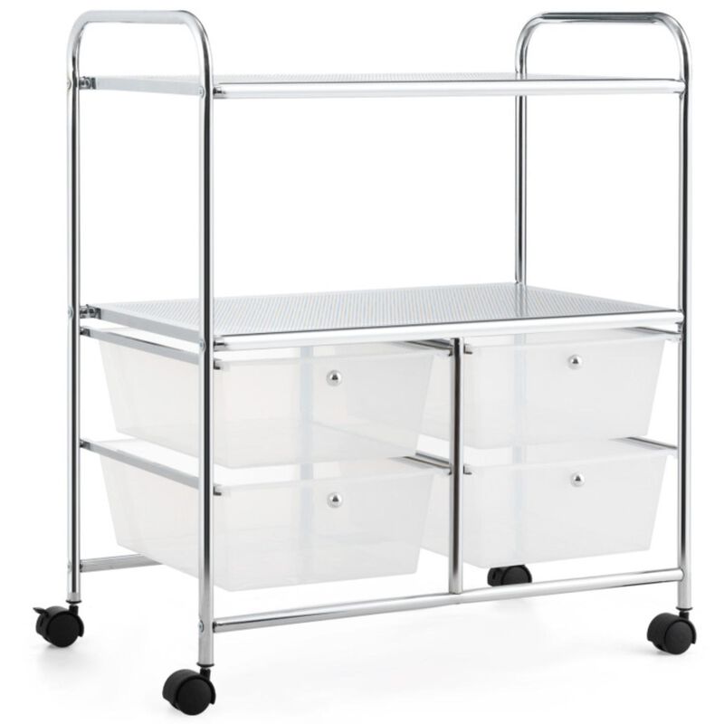 Hivvago 4 Drawers Shelves Rolling Storage Cart Rack