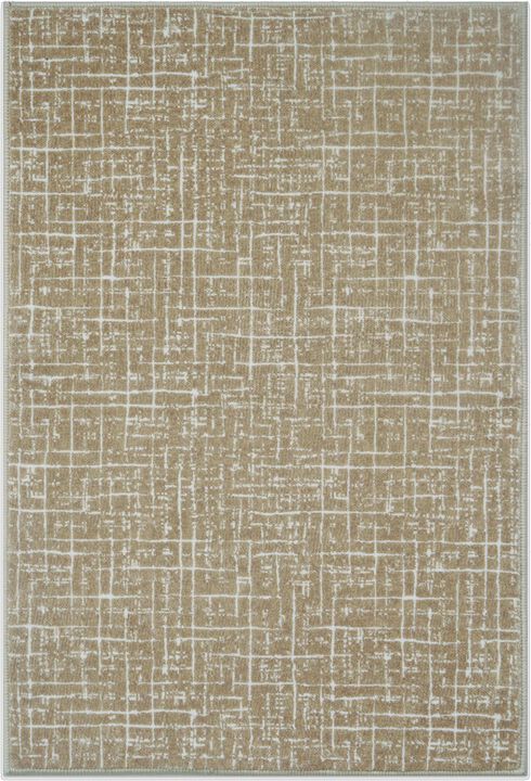 HomeRoots Abstract Geometric Distressed Washable Area Rug