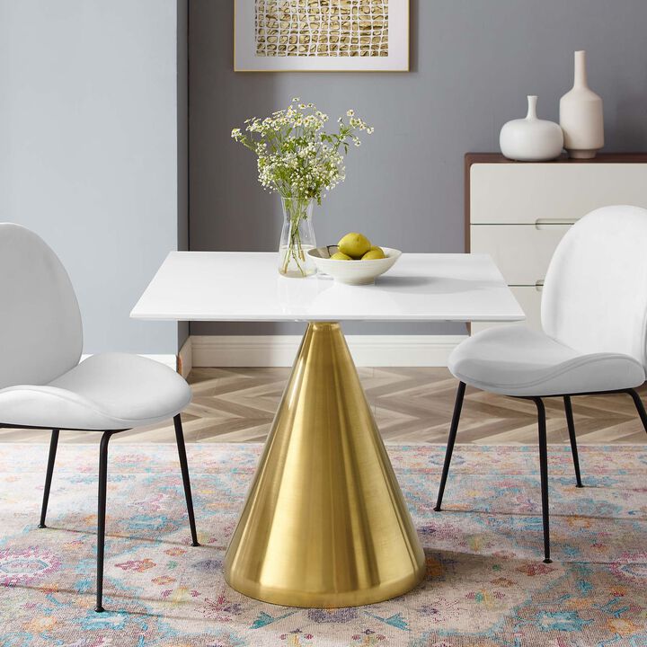 Modway - Tupelo 36" Square Dining Table Gold White