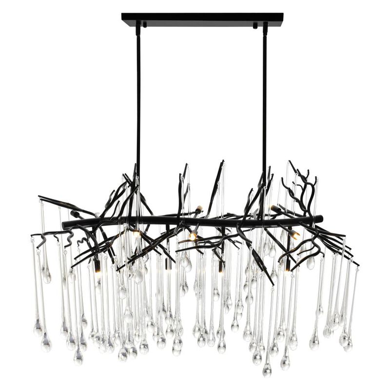 Anita 10 Light Chandelier With Black Finish