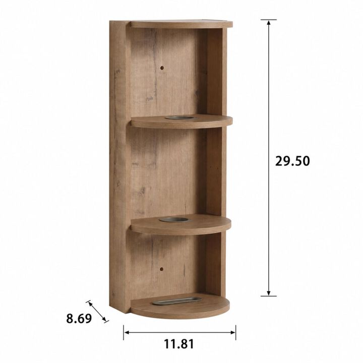ELEMENT ACE 12 Inch Wall-Mounted Bath Storage Rack with Float Mounting Design, 3-Tier Organizer for Space-Saving Bathroom Storage