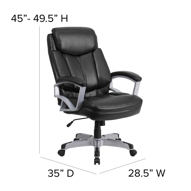 HERCULES Series Big & Tall 500 lb. Rated Black Fabric Executive Swivel Ergonomic Office Chair with Arms image number 6
