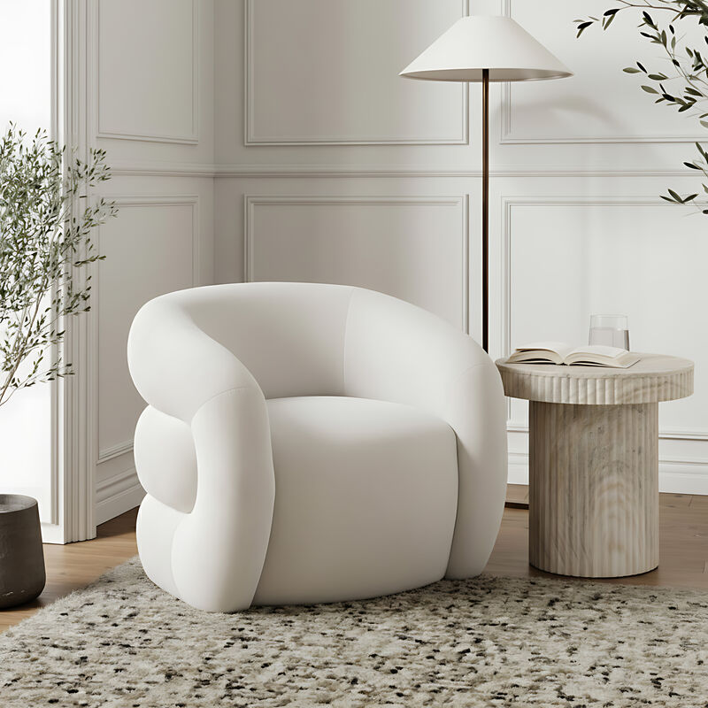 Meridian Furniture Roxbury Cream Velvet Accent Chair image number 1