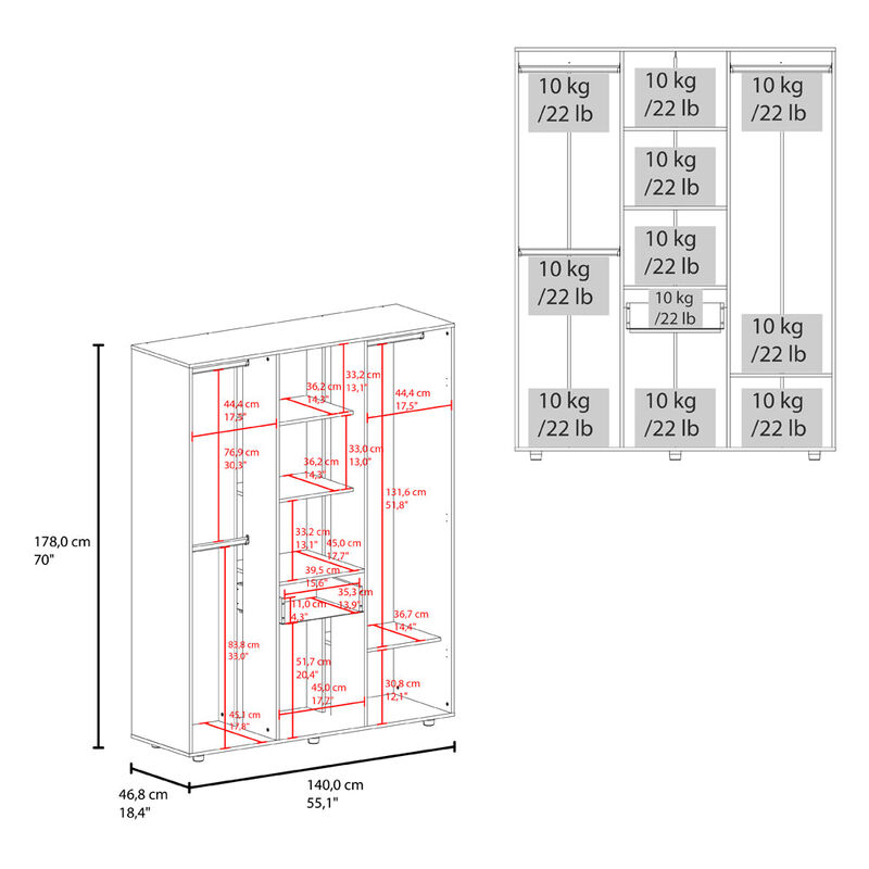 Armoire Elma Eco, Bedroom, Macadamia