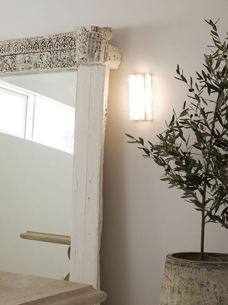 Beacon Lighting Times Alabaster LED Wall Sconce IP44 Bathroom Wall Light, Wet Rated image number 1