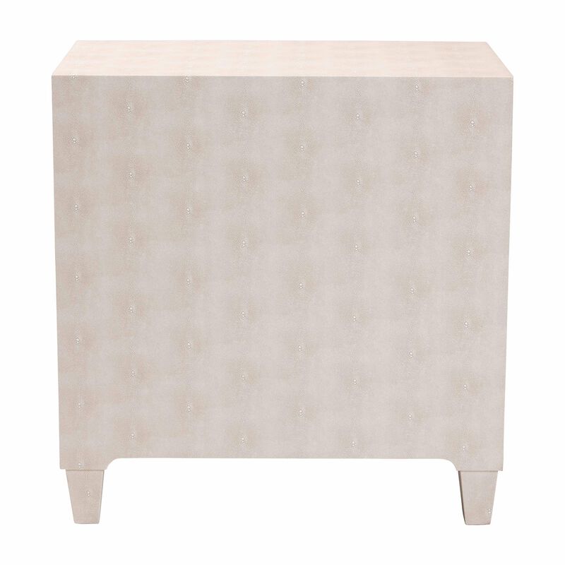 Baxton Studio Nira Modern Beige Faux Shagreen 3 Drawer Storage Cabinet image number 5