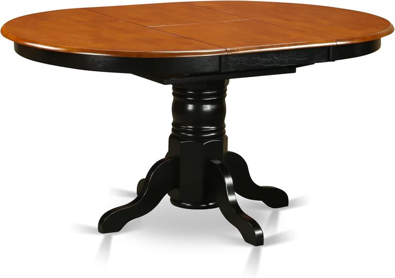 Oval Table with 18" Butterfly leaf -Black and Cherry