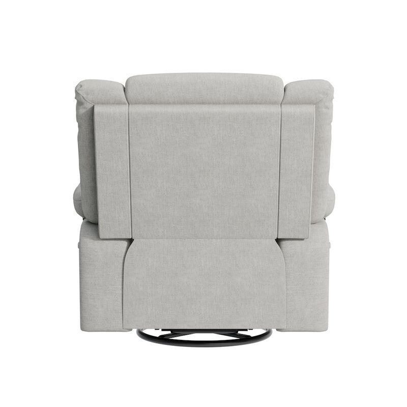 ProLounger Swivel Glider Recliner in Gray Velvet with Pillow Top Arms