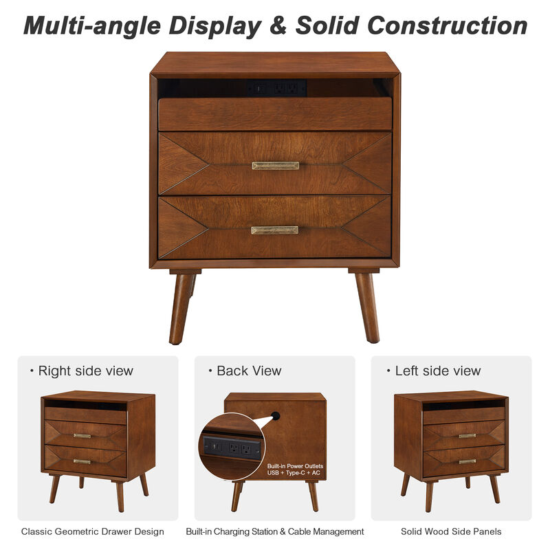 Makrom 24" Nightstand with Charging Station image number 3