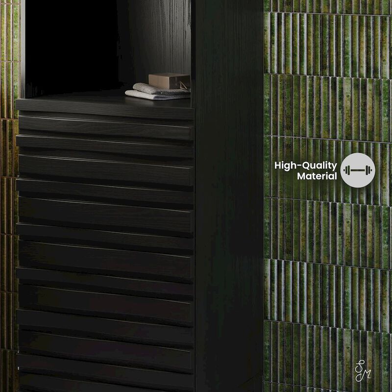 Cascade 17 x 17 x 60 Freestanding Linen Cabinet in Black Oak image number 3