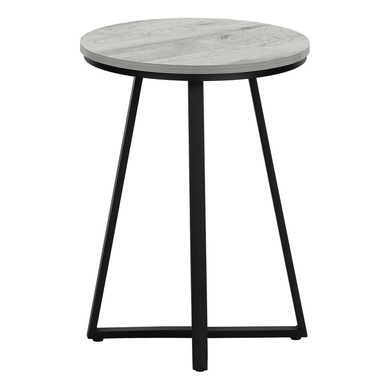 Monarch Specialties I 2176 Accent Table, Side, Round, End, Nightstand, Lamp, Living Room, Bedroom, Metal, Laminate, Grey, Black, Contemporary, Modern image number 6