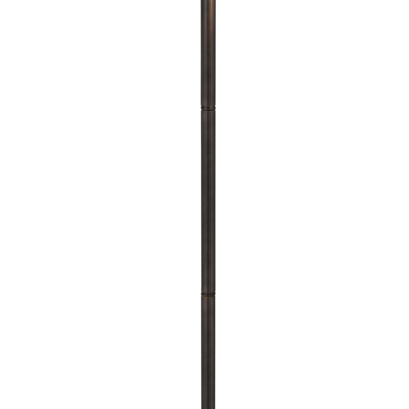 62 Inch Floor Lamp, Down Arc Shade Tiffany Style Stained Glass, Bronze - Benzara